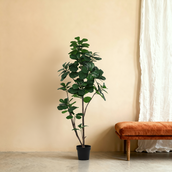Kunst ficus lyrata 'vioolbladplant' - 150cm, een statige verschijning