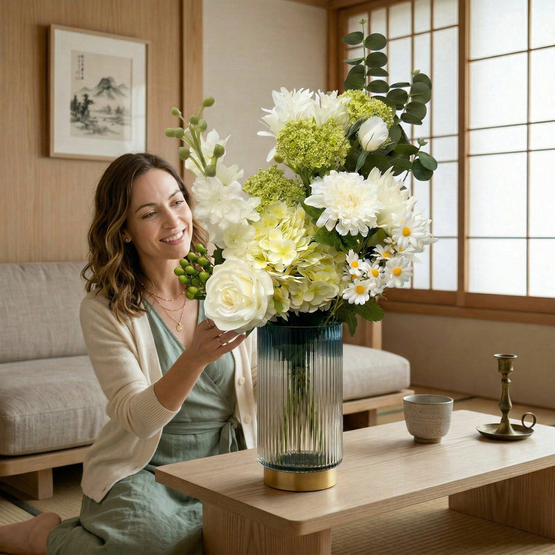 





Ramo de Flores Artificiales L Blanco 11 Tallos - Afbeelding 4
