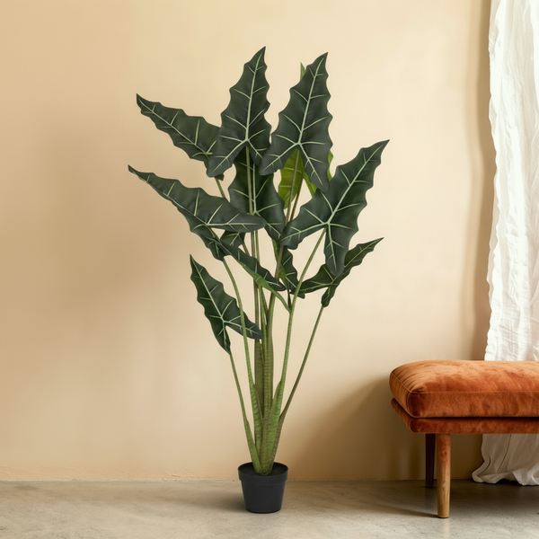 Kunst alocasia 'olifantsoor' - 140cm