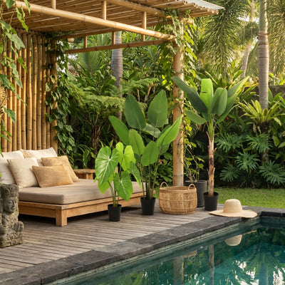 Zestaw sztucznych roślin Tropical Mix - Bananowiec Philodendron i Strelitzia od Florafy - Foto 1