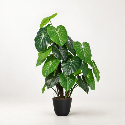 Kunst Alocasia 135cm in zwarte pot