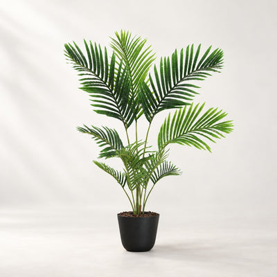Kunst Kentia palm 130cm in zwarte pot