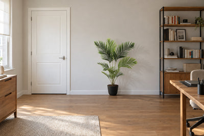 Kunst Kentia palm 130cm in woonkamer