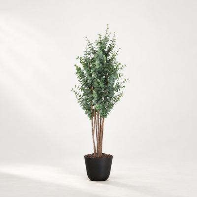 Kunst Eucalyptus groen 200cm in zwarte pot