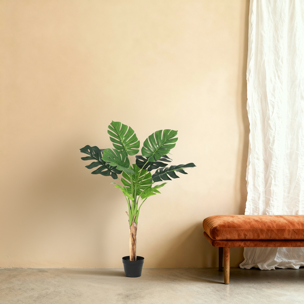 Kunstplant Monstera | 120cm — close-up echte stam