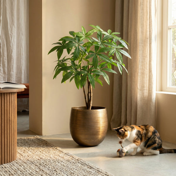 Kunstplant Pachira | 86cm — close-up echte stam