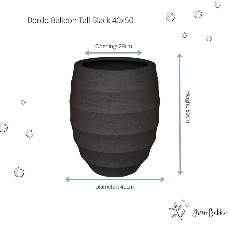 





Topf Bordo Tall Balloon Black - Detail view kunstplant
