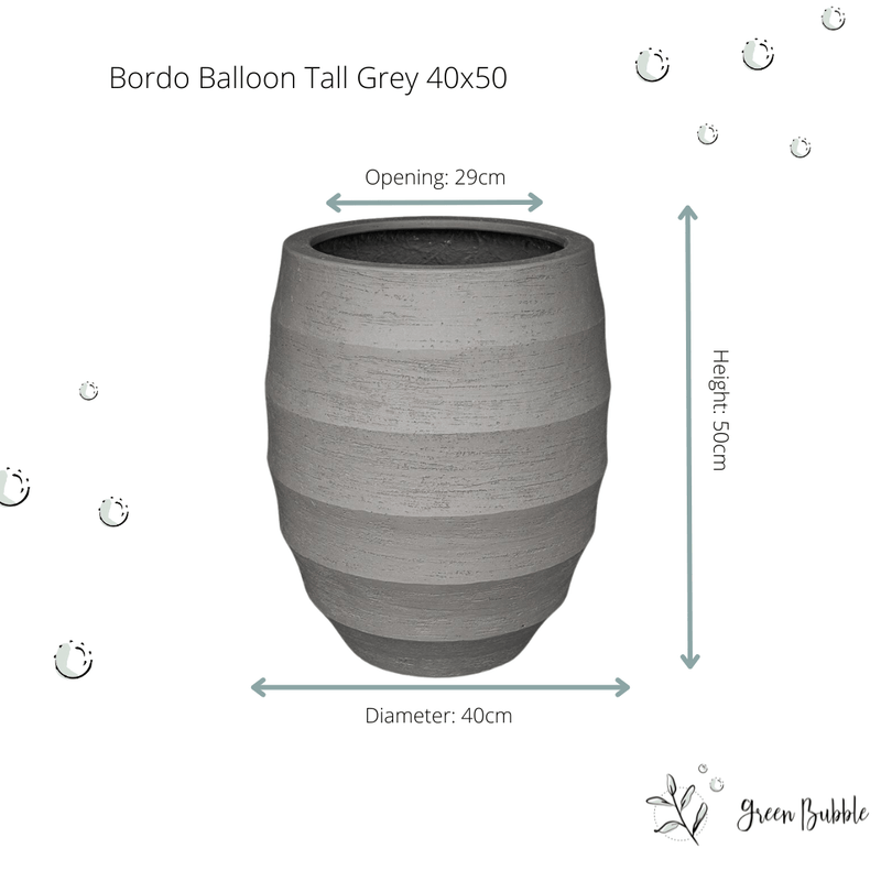 





Kvetináč Bordo Tall Balloon Šedý - Detail view kunstplant
