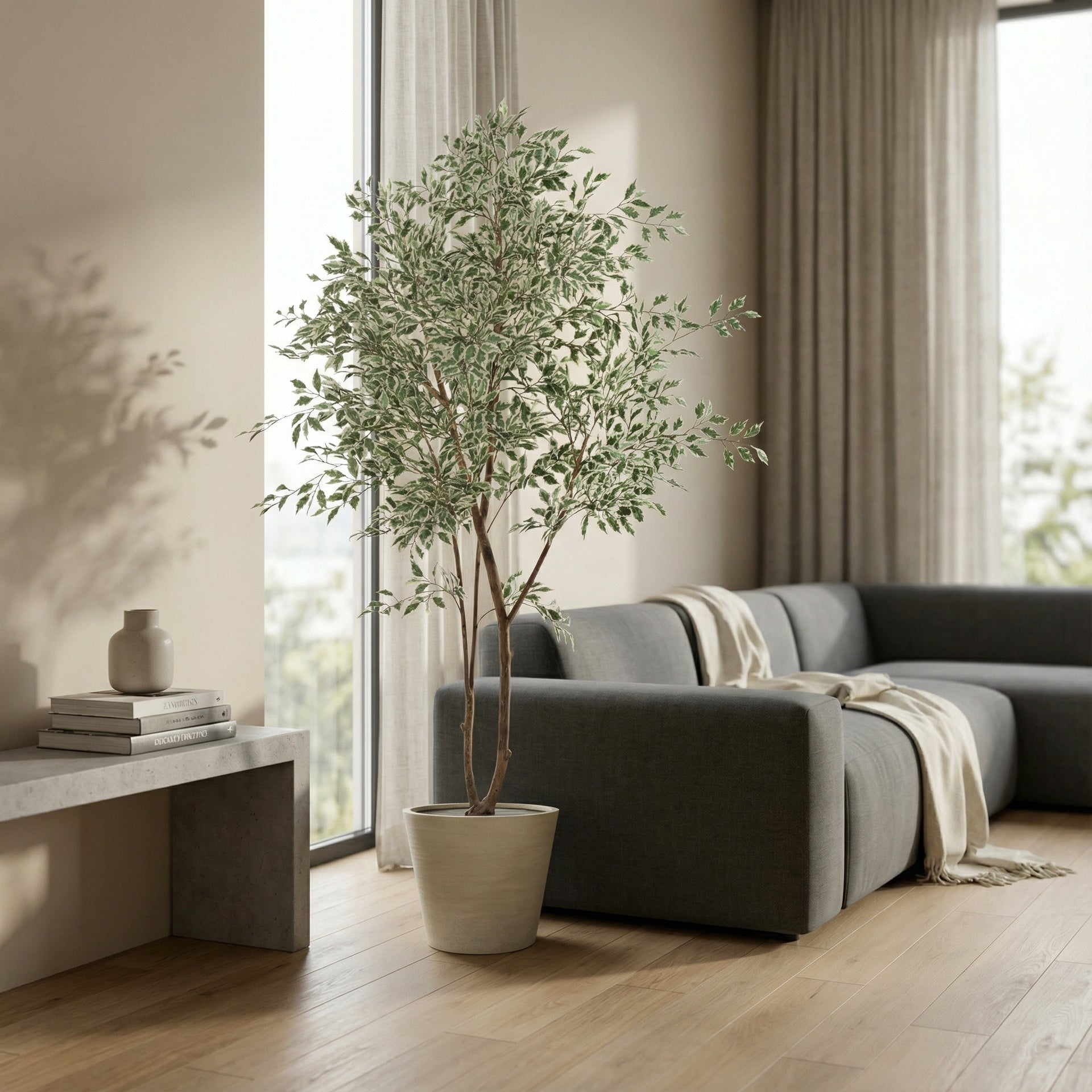 





Kunstplant Ficus Benjamina | 185cm - Lifestyle foto kunstplant in interieur
