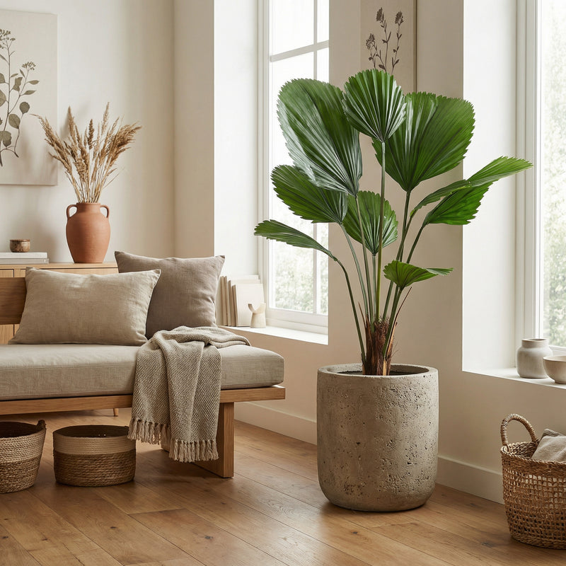 





Pianta Artificiale Licuala | 104cm - Lifestyle foto kunstplant in interieur
