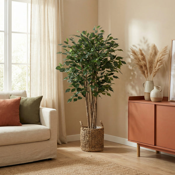 Kunstplant Ficus Benjamina | 150cm — close-up echte stam