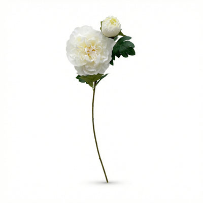 Kunstbloem Pioenroos Wit