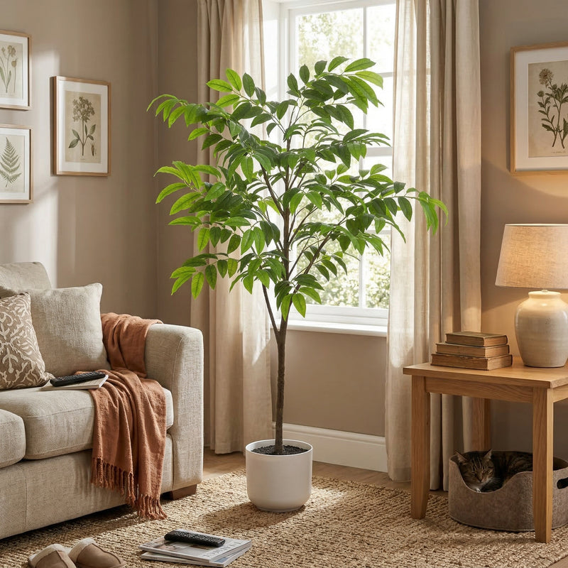 





Kunstpflanze Tropisch mit Ziertopf - Lifestyle foto kunstplant in interieur
