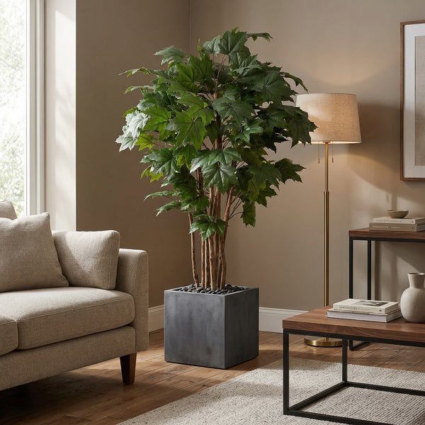 Kunstplant Esdoorn | 150cm — Nahaufnahme echter Holzstamm