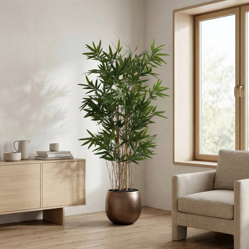 





Sztuczna roślina Bambus | 123cm - Lifestyle foto kunstplant in interieur
