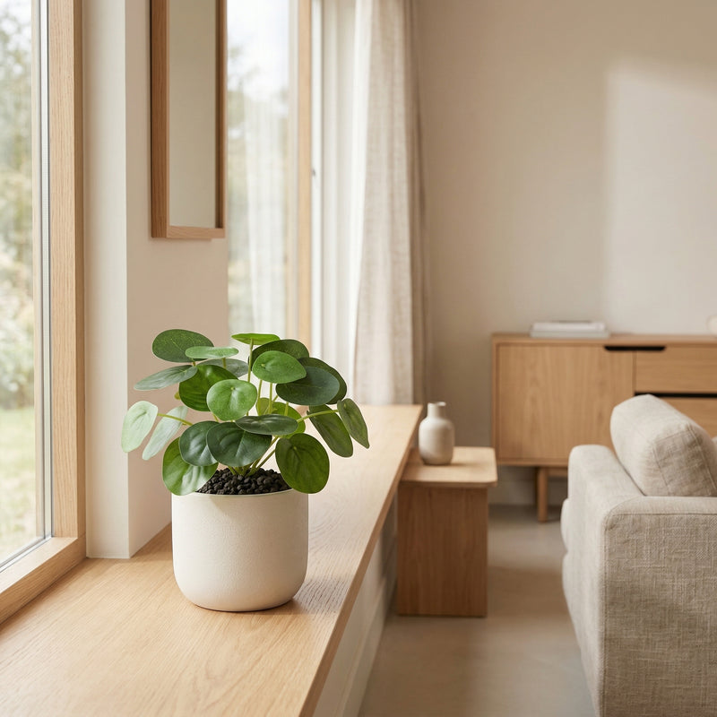 





Artificial Pilea Peperomioides Plant - Lifestyle foto kunstplant in interieur
