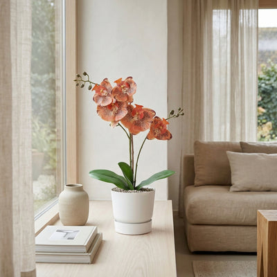 Kunstplant Orchidee Phalaenopsis Oranje | 41cm