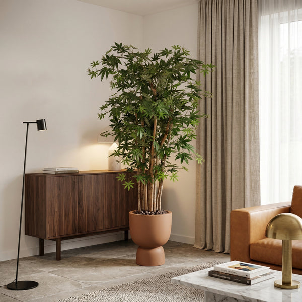 Kunstplant Acer | 150cm — nærbillede ægte træstamme
