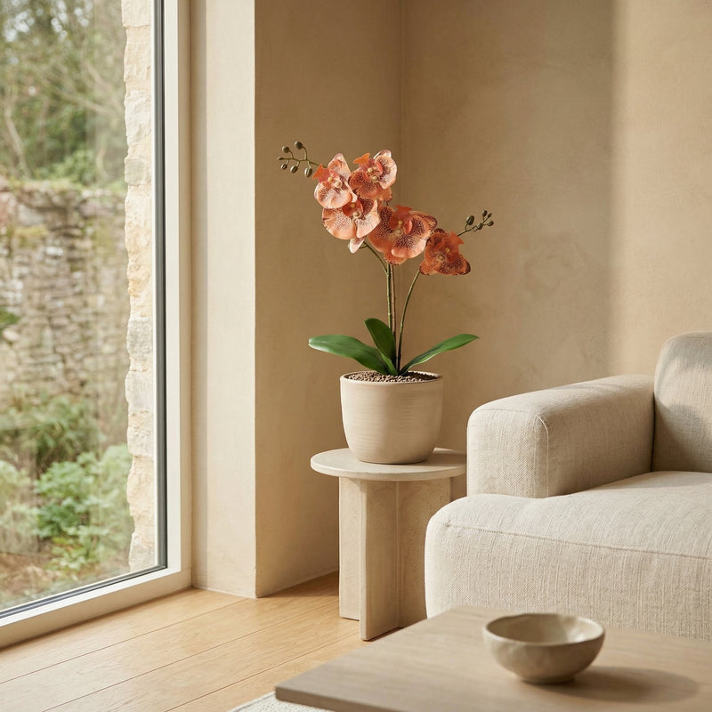 





Kunstplant Orchidee Phalaenopsis Oranje | 41cm - Afbeelding 6
