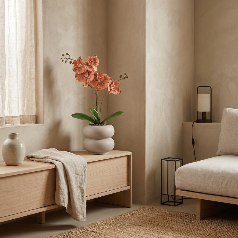 





Kunstplant Orchidee Phalaenopsis Oranje | 41cm - Afbeelding 5
