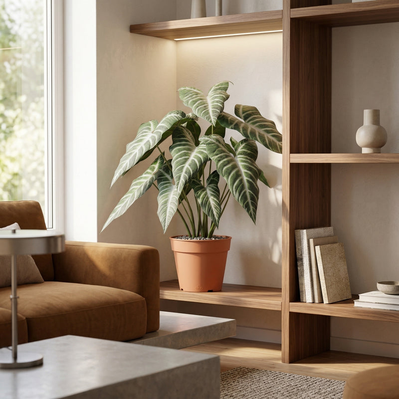 





Umelá rastlina Alocasia Polly | 49cm - Lifestyle foto kunstplant in interieur
