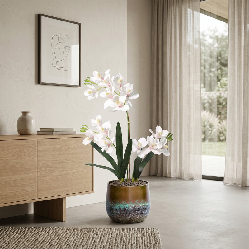 





Kunstplant Orchidee Phalaenopsis met Sierpot | 71cm - Afbeelding 5
