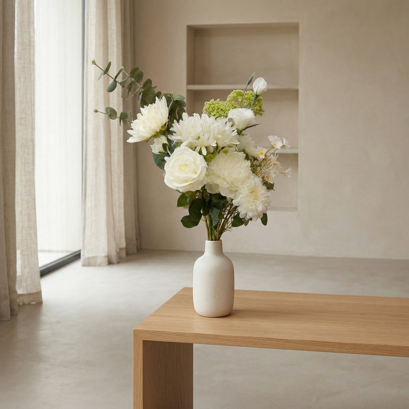 





Sztuczny Bukiet M Biały 9 Łodyg - Lifestyle foto kunstplant in interieur
