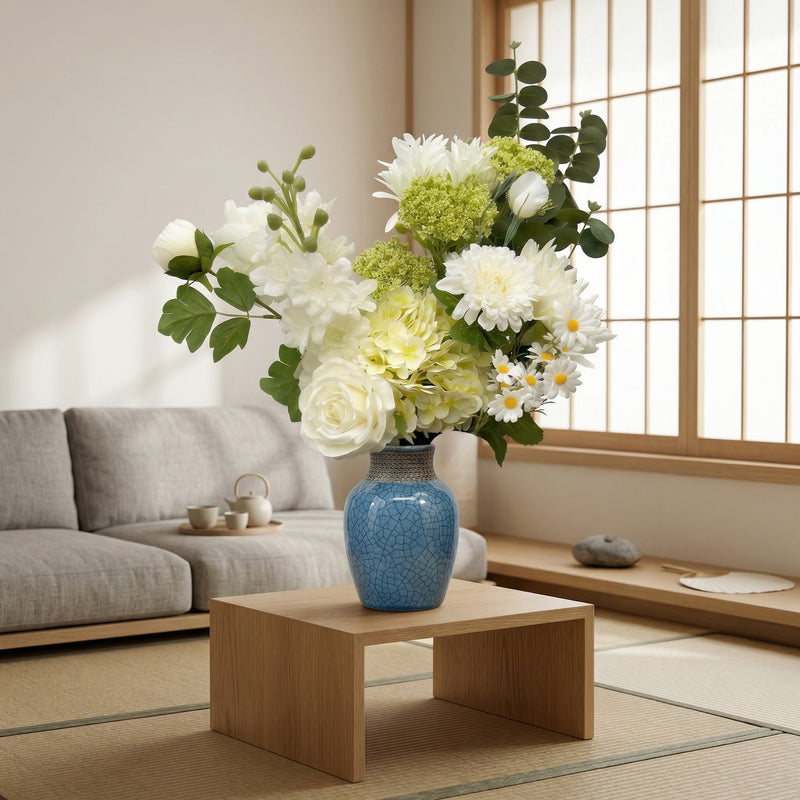 





Ramo de Flores Artificiales L Blanco 11 Tallos - Lifestyle foto kunstplant in interieur
