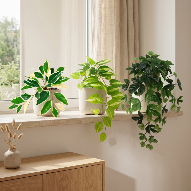 





Urban Jungle Hängande Växter | Set A - Lifestyle foto kunstplant in interieur
