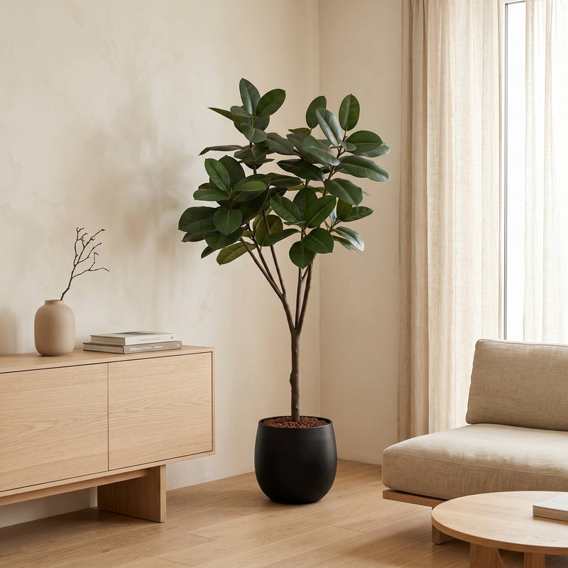 





Pianta artificiale Ficus Elastica Robusta | 170cm - Lifestyle foto kunstplant in interieur
