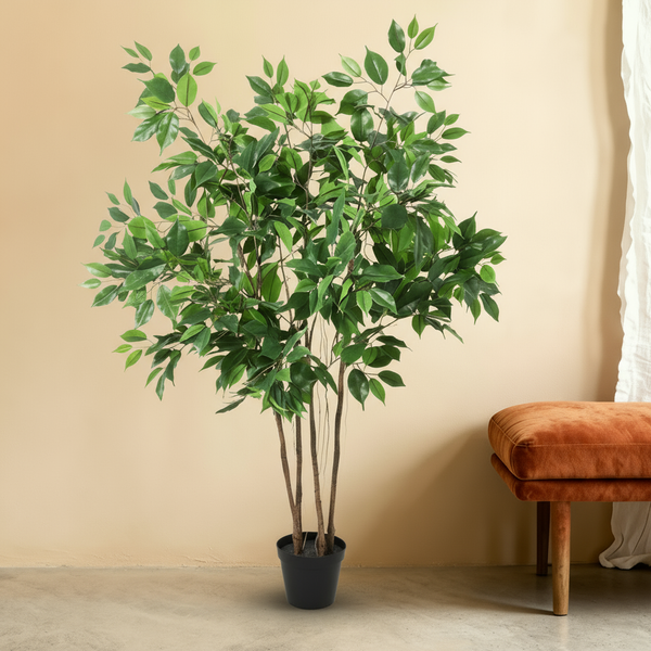 Kunstplant Ficus Benjamina | 128cm — close-up echte stam
