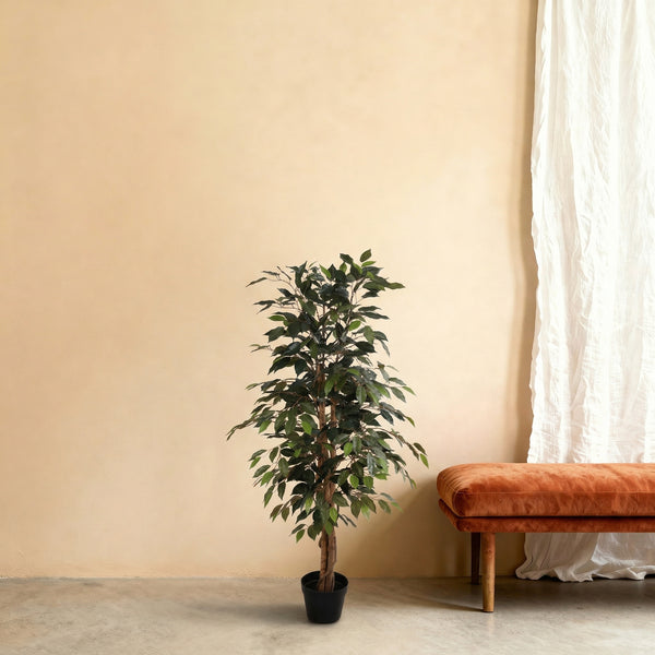 Kunstplant Ficus Benjamina | 130cm — close-up echte stam